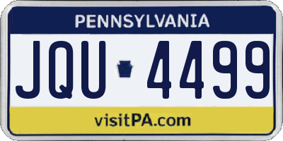 PA license plate JQU4499