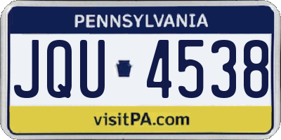 PA license plate JQU4538