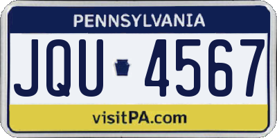 PA license plate JQU4567