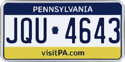 PA license plate JQU4643