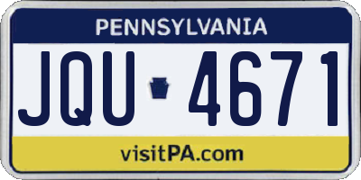 PA license plate JQU4671