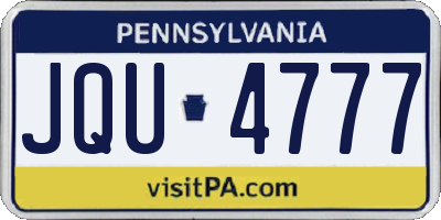 PA license plate JQU4777