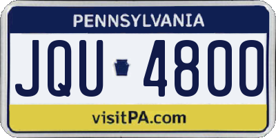 PA license plate JQU4800