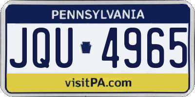 PA license plate JQU4965