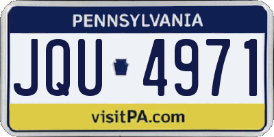 PA license plate JQU4971