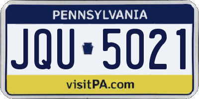 PA license plate JQU5021