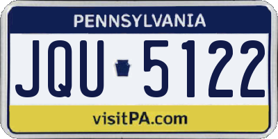 PA license plate JQU5122