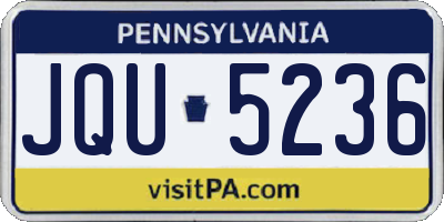 PA license plate JQU5236