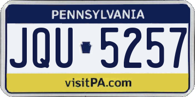 PA license plate JQU5257