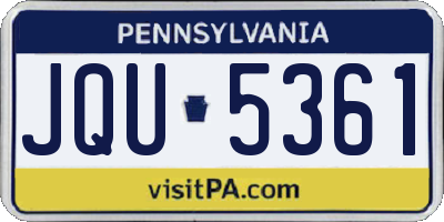 PA license plate JQU5361