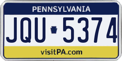 PA license plate JQU5374