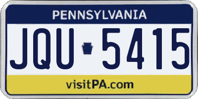 PA license plate JQU5415