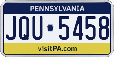 PA license plate JQU5458