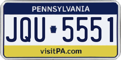 PA license plate JQU5551