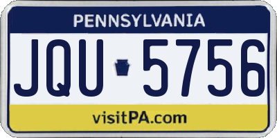 PA license plate JQU5756