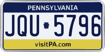 PA license plate JQU5796