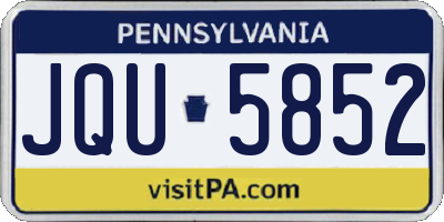 PA license plate JQU5852