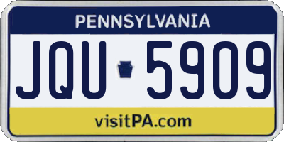 PA license plate JQU5909