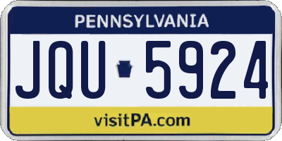 PA license plate JQU5924