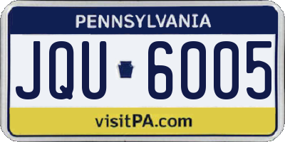 PA license plate JQU6005