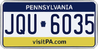 PA license plate JQU6035