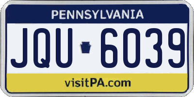 PA license plate JQU6039