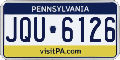 PA license plate JQU6126