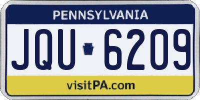 PA license plate JQU6209