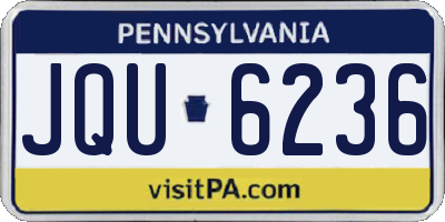 PA license plate JQU6236