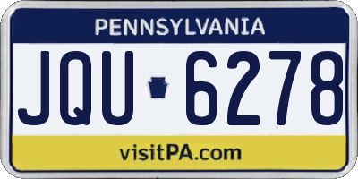 PA license plate JQU6278