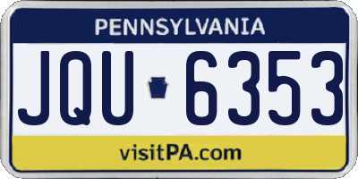 PA license plate JQU6353