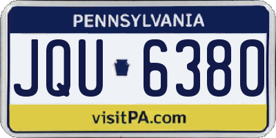 PA license plate JQU6380