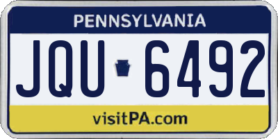 PA license plate JQU6492