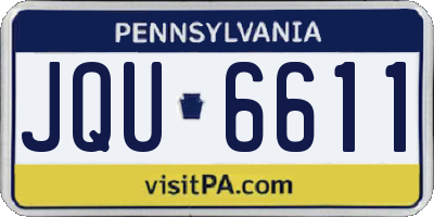 PA license plate JQU6611