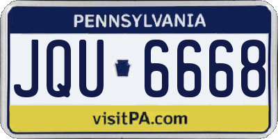 PA license plate JQU6668