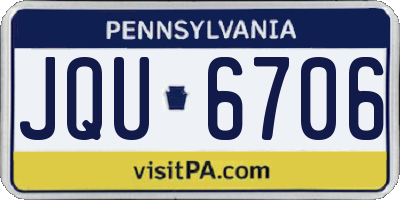 PA license plate JQU6706