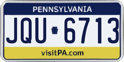 PA license plate JQU6713