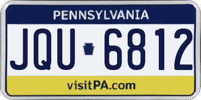 PA license plate JQU6812