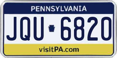 PA license plate JQU6820