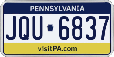 PA license plate JQU6837