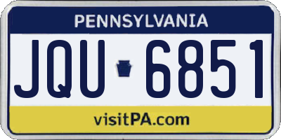 PA license plate JQU6851