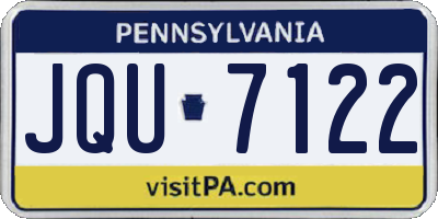 PA license plate JQU7122