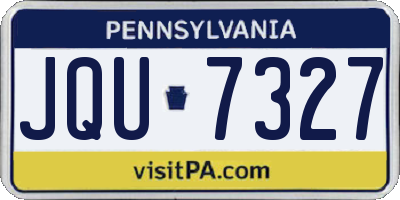 PA license plate JQU7327