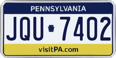 PA license plate JQU7402