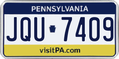 PA license plate JQU7409