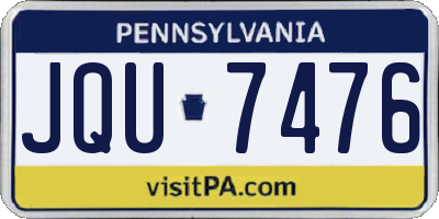 PA license plate JQU7476
