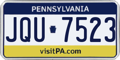 PA license plate JQU7523