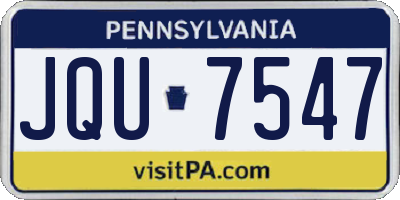 PA license plate JQU7547