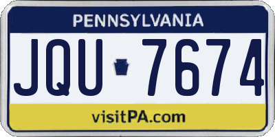 PA license plate JQU7674