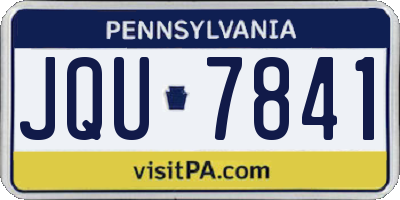 PA license plate JQU7841